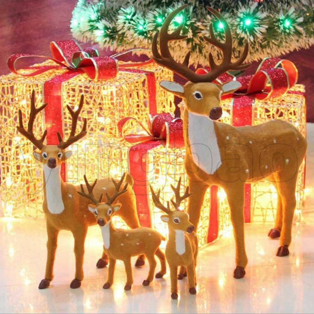 คริสต์มาส Reindeer ตุ๊กตาตกแต่ง Elk Lucky Deer เครื่องประดับ,ยืน Reindeer รูปปั้น Xmas Tree Decor สําหรับห้องนั่งเล่น,ตกแต่งห้องนอน