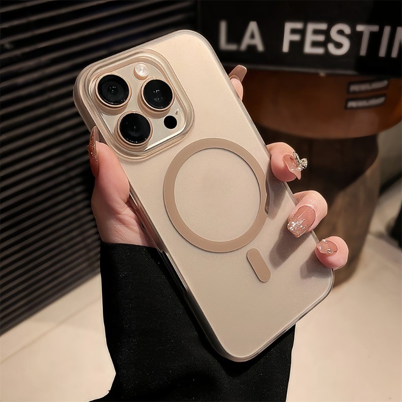 Desert Titanium Translucent Matte เคสโทรศัพท์แม่เหล็ก สําหรับ iPhone 16 15 14 13 12 11 Pro Max 16 Plus Ultra Thin กันกระแทกปกแข็งซิลิโคน