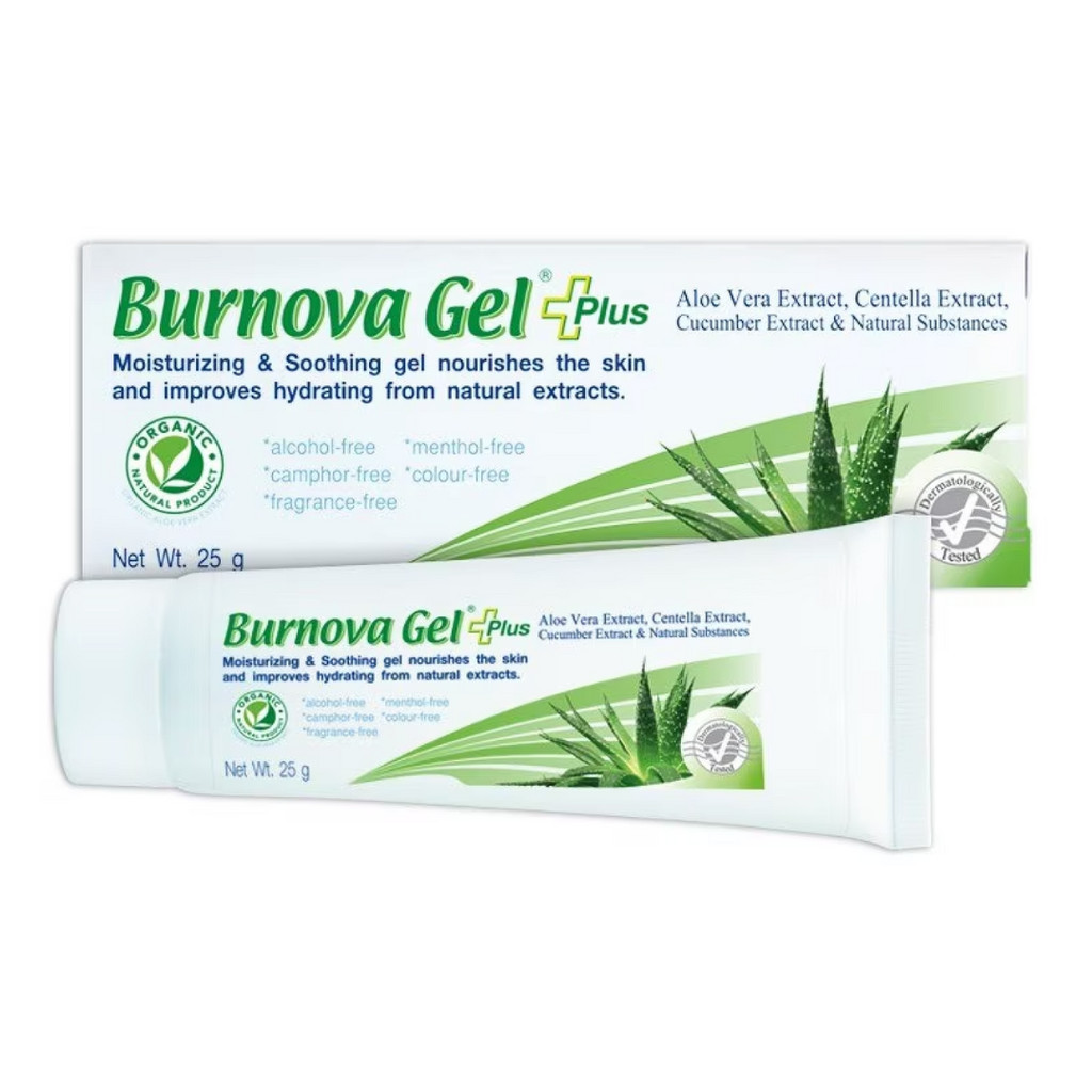 Burnova Gel Plus เบอร์นโนว่า เจล พลัส เจลบำรุงผิวหน้า สำหรับผิวแพ้ง่าย 25 g. [Plife]