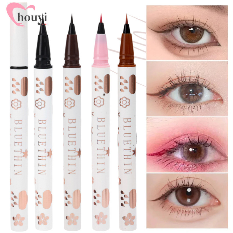 4colors Liquid Eyeliner Pencil - Natural Silkworm Pencil - กันน้ําติดทนนาน - Ultra-Thin Matte Lower Lash Pen - เครื่องสําอางแต่งตา - Quick-Drying Liner Pen