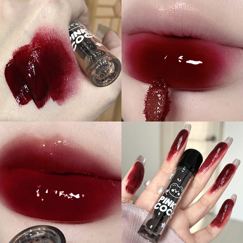 Lovely Bear Mirror Lip Glaze - ลิปสติกชนิดน้ําที่ติดทนนาน ไม่ฉีกขาด ให้ความชุ่มชื้นพร้อมเนื้อลงน้ํา - มันเงา Shin