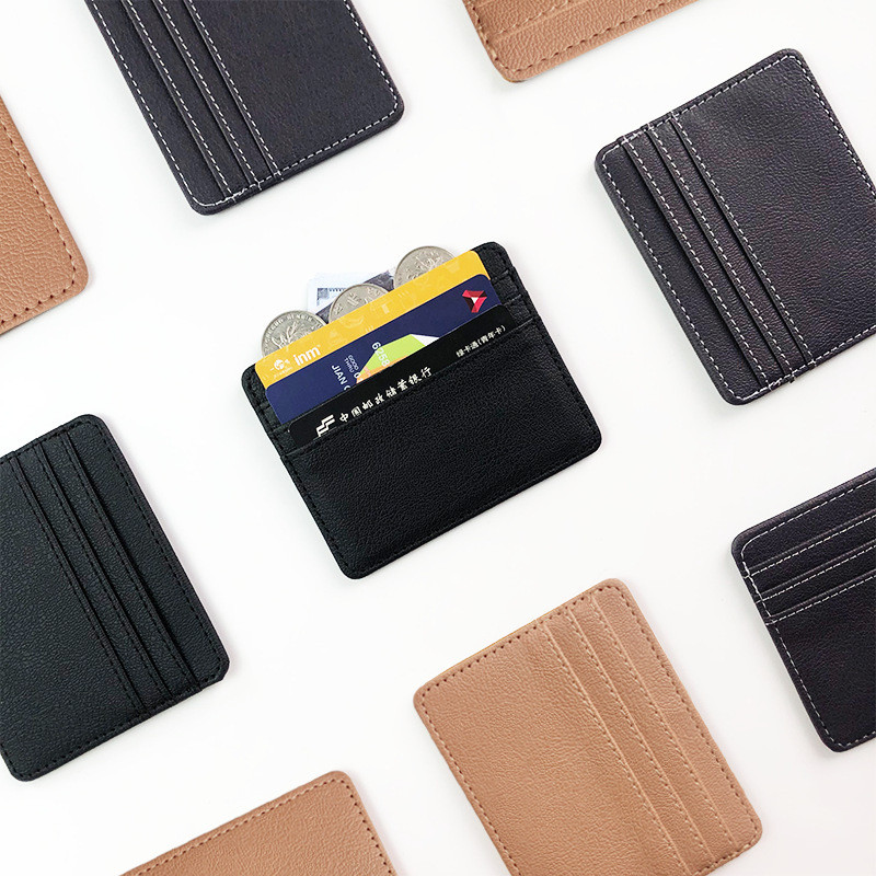 ช่องใส่การ์ดหลายช่อง Ultra-thin Card Holder RFID Anti-theft Degaussing pu Card Holder ขายส่ง NFC Shielded Leather Card Holder