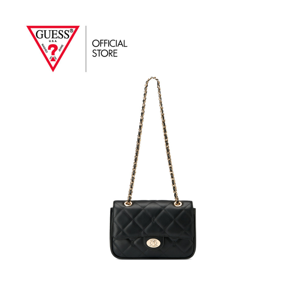 GUESS กระเป๋า รุ่น LG928676 GREENBERRY MINI CROSSBODY FLAP สีดำ