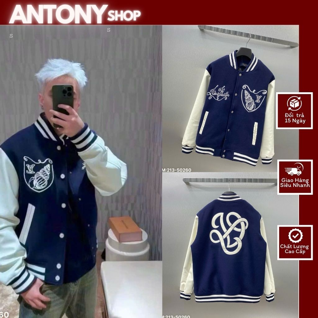 เสื้อแจ็คเก็ตบอมเบอร์ทรงหลวมสําหรับผู้ชายและผู้หญิง ผ้าแต่งตัวผสมแขนหนังและปักหลังคมดูวิดีโอดูรุ่นจริงได้ และ213