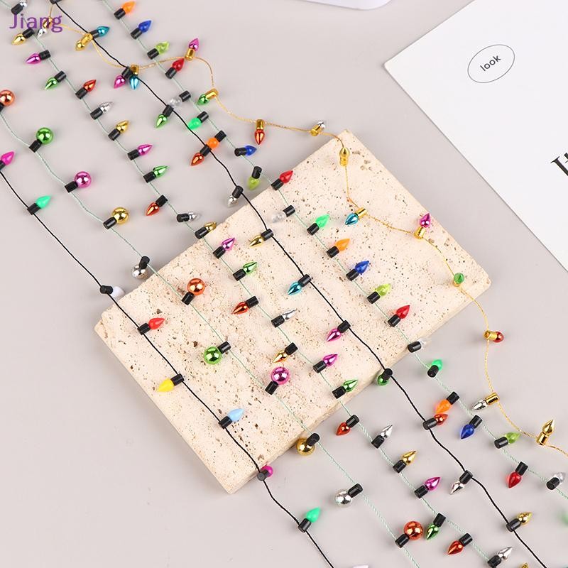 [Jiang] 1:12 1 String Of ไฟปลอมคริสต์มาสตกแต่งที่ดี Dollhouse Miniature Mini อุปกรณ์เฟอร์นิเจอร์ String Lights TH
