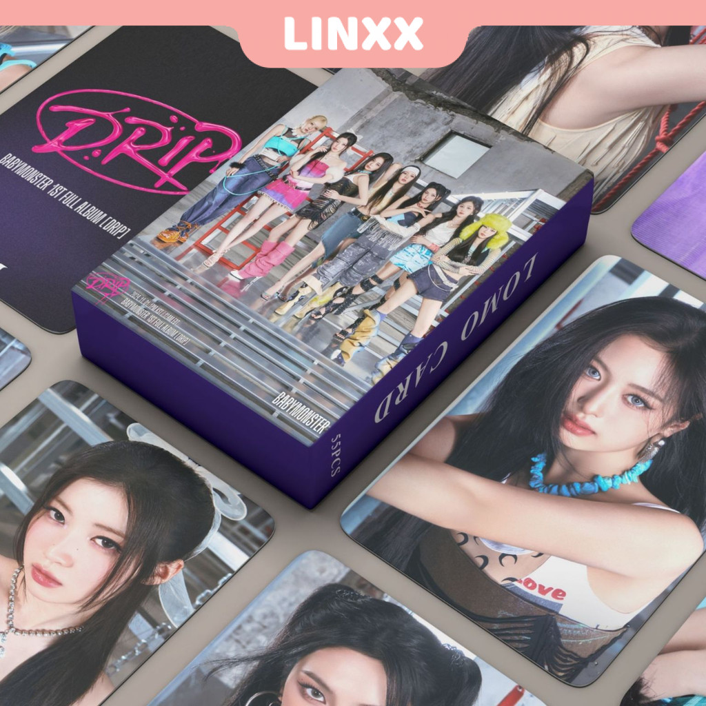 Linxx 55 ชิ้น BABYMONSTER DRIP อัลบั้ม Lomo Card Kpop Photocards โปสการ์ด Series