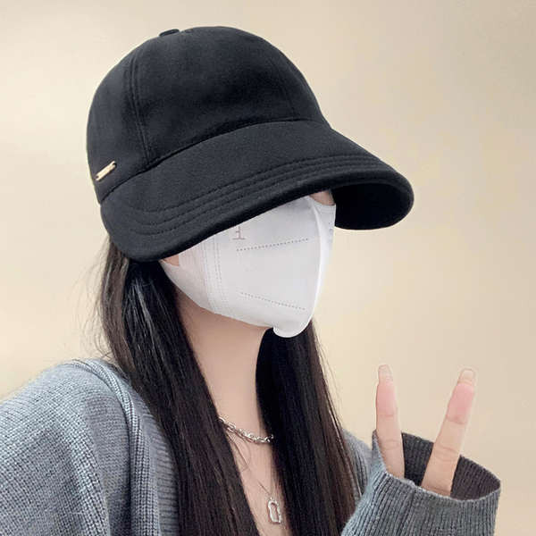 หมวก หมวกแก็ป หมวกใบเดียวกันของ Zhao Lusi, หมวกชาวประมงฤดูใบไม้ร่วงและฤดูหนาวของผู้หญิง, เส้นรอบวงศีรษะใหญ่, ใบหน้าใหญ่หนาและอบอุ่น, ใบหน้าทวีด, หมวกแหลมเล็ก