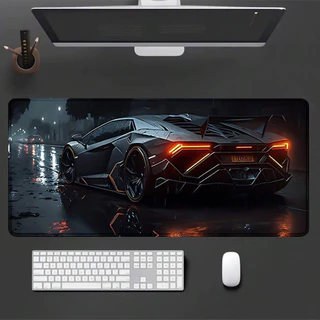 ขนาดใหญ่ สำหรับเล่นเกม แผ่นรองเมาส์ คลาสสิก ลายรถ แผ่นรองเมาส์ 80x30 / 90x40 / 100x50 / 120x60 ซม.