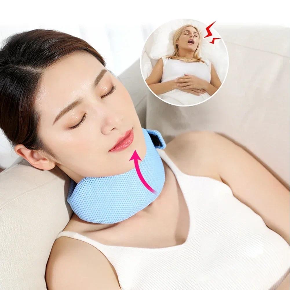 1pcs ปรับ Anti Snore สายคล้องคอหยุด Snoring Sleep คอรั้ง Anti Apnea Jaw Solution Sleep สนับสนุน Slee