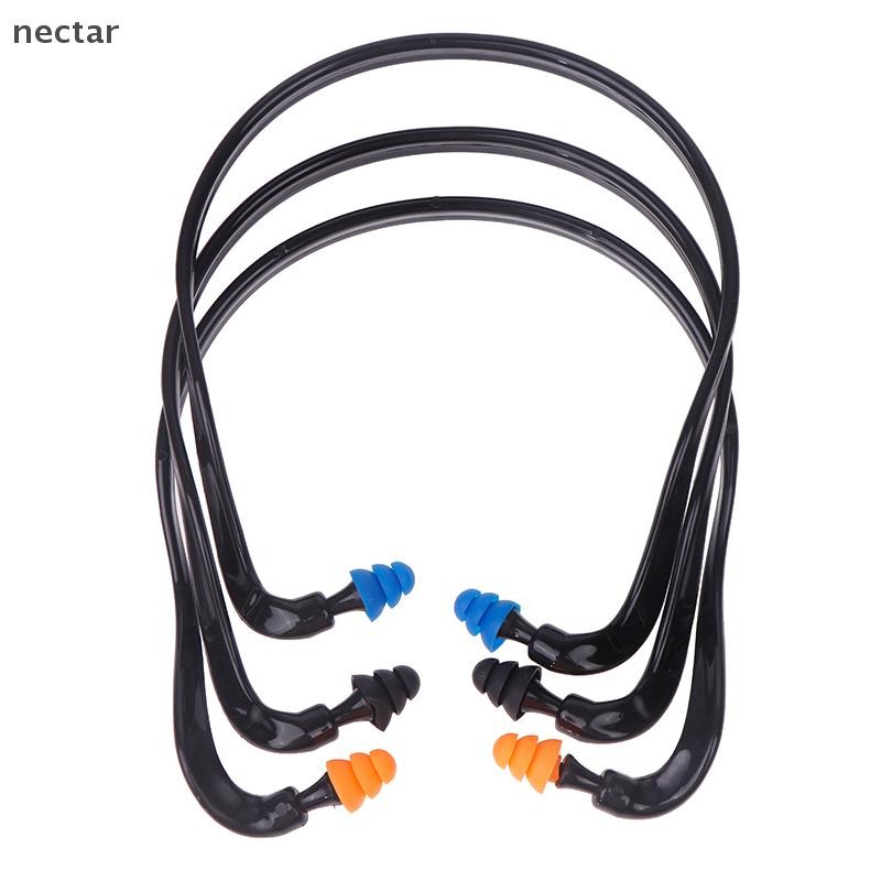 Tar 1PC Sleeping ทํางานลดเสียงรบกวนปลั๊กอุดหูซิลิโคนนุ่ม Head-mounted ที่อุดหู Protector Anti-Noise Earmuff N