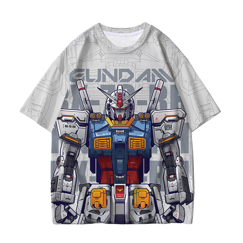 Mobile Suit Gundam เสื้อยืด Federation Devil เสื้อยืดแขนสั้นผู้ชายเสื้อผ้าอนิเมะ