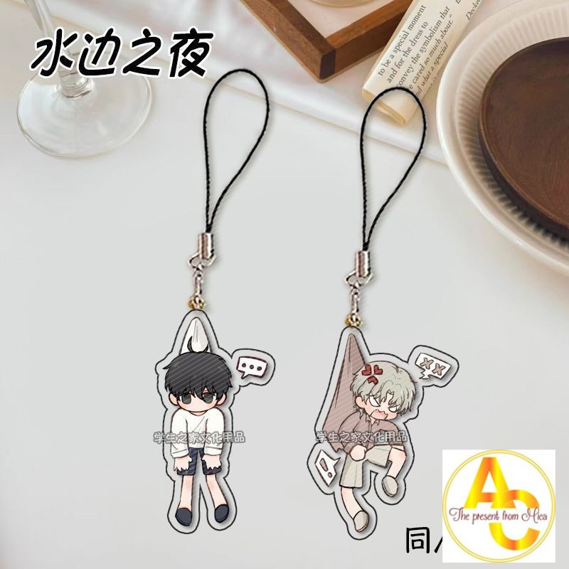 เชือกคล้องโทรศัพท์มือถือกลางคืนริมทะเลการ์ตูนเกาหลี Jin Yi Xuan Lu Taizhou Danmei เชือกเส้นเล็กโทรศั