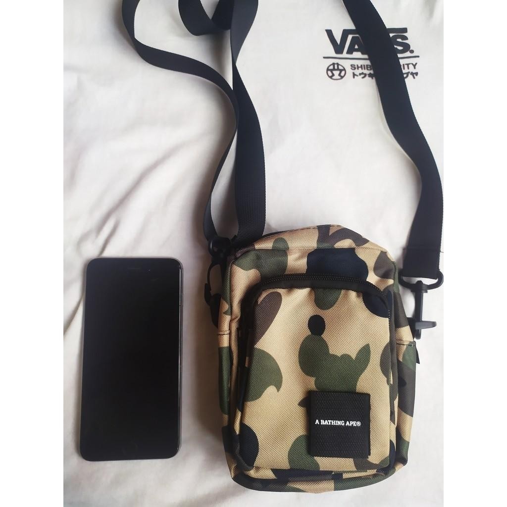 Bape Messenger Bag กระเป๋าสะพายไหล่ผู้ชายกันน้ําความจุขนาดใหญ่