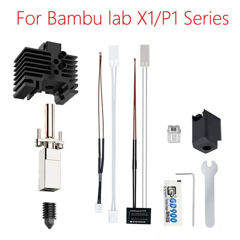 Hotend Upgrade V2.0 For Bambu Lab x1 Bi Metal Throat Brass Nozzle Hardened Steel For Bambu Bamboo Ca