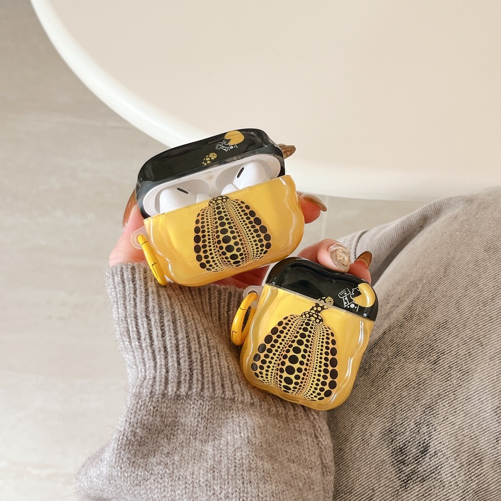 สําหรับ AirPods 4 wave Case การ์ตูนน่ารัก Yayoi Kusama ฟักทองพร้อมจี้ AirPods 1/2 AirPods pro 2 AirPods 3 หูฟังไร้สายบลูทูธกรณีป้องกันกรณี