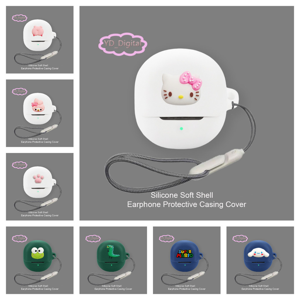for SoundPEATS Soundpeats Clear Dot Earphone Cover Cute Cartoon Silicone Case Protective Soft Casing