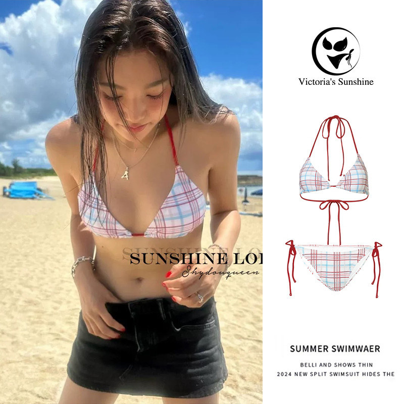 ส่งไวจากไทย ชุดว่ายน้ำเกาหลี ชุดบิกินี่ ทูพีช โชว์หลัง สไตล์เซ็กซี่ มีฟองน้ำ beach#0410