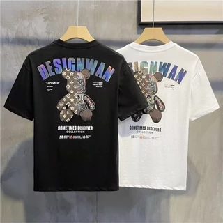 เสื้อยืดแขนสั้น เสื้อยืด ใส่ได้ทั้งชายและหญิง สไตล์อเมริกัน 2 สี