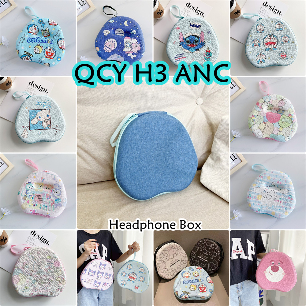 ส่วนลดสําหรับ Qcy H3 ANC เคสหูฟังรูปแบบการ์ตูนที่น่าสนใจ Earpads กระเป๋าเก็บชุดหูฟังปลอกกล่อง