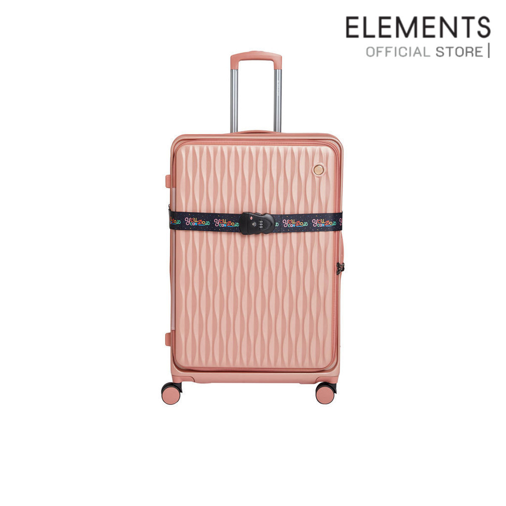 ELEMENTS สายรัดกระเป๋าเดินทางกุญแจล็อคTSAปรับความยาวได้ใช้ได้กับกระเป๋าเดินทางทุกประเภท ลายโดนัท
