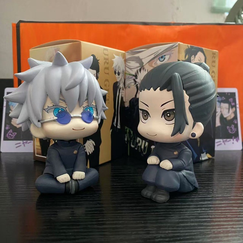 อะนิเมะ Kawaii Fushiguro Lookup Ryomen Sukuna ของเล่น Gojo Jujutsu Kaisen Mini Figures Eto Suguru นั่งรูป PVC คอลเลกชันตุ๊กตา