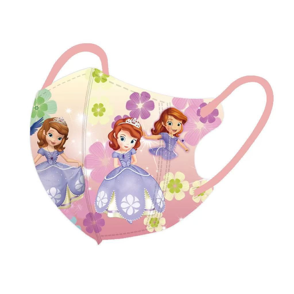 3-12ปีหญิงสมบัติเด็กโซเฟียเจ้าหญิงการ์ตูนพิมพ์หน้ากากป้องกันสามมิติ50ชิ้นสุ่มผสมและบรรจุแยกชิ้น - รูปที่ 3