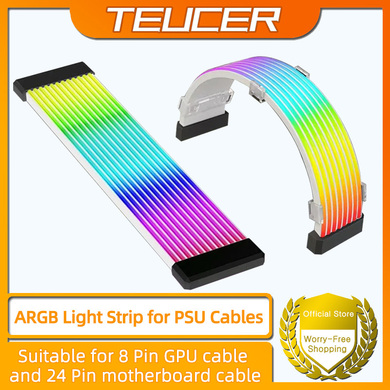 Pc RGB Light Strip เหมาะสําหรับคอมพิวเตอร์แหล่งจ่ายไฟ ATX 24Pin GPU การ์ดสายและสําหรับ 6Pin 8Pin 12P
