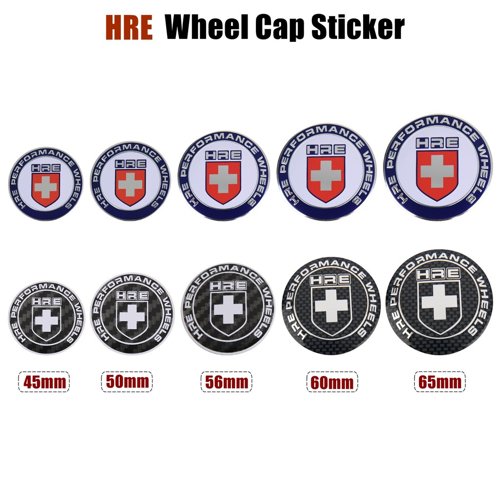 4ตัว สติ๊กเกอร์ขอบล้อ ป้าย HRE 45มม สติ๊กเกอร์ฝาครอบดุมล้อ 50มม สติกเกอร์ฝาดุมล้อ 56มม ฝาครอบล้อ 60มม สติ๊กเกอร์ ฝาครอบล้อ 65มม