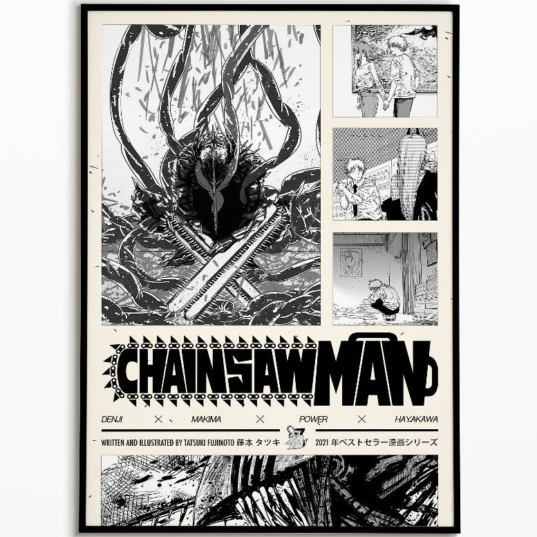 ️ Anime Chainsaw Man | โปสเตอร์ Chainsaw Man - รูปลอกติดผนัง - ภาพติดผนัง