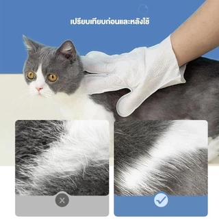 FurryCuddle ถุงมืออาบน้ำสัตว์เลี้ยง ไม่ระคายเคืองผิว ไม่ต้องล้างน้ำ สัตว์เลี้ยงเลียได้ ปราศจากแอลกอฮอล์ COD MIP08