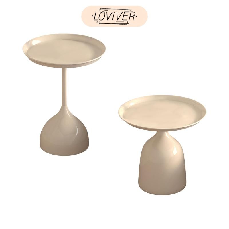 LOVIVER โต๊ะข้างโต๊ะกาแฟเฟอร์นิเจอร์ขนาดเล็กเหล็กสีขาวมาร์ตินไนท์ตารางเครื่องดื่มตารางสําหรับระเบียงสํานักงานพาร์ทเมนท์