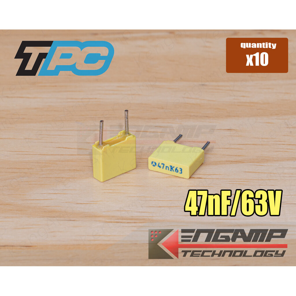 (10ตัว) [F-CAP] 0.047uF/63V 47nK63V TPC 2.4x7.5xH6.5mm P=5mm
