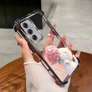 SAMSUNG สําหรับSamsung A15 A16 A26 A25 A35 A55 4G 5Gเคสโทรศัพท์Lucky Catสี่มุมซิลิโคนTPUโปร่งใสSoft Shell XYM