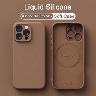 ซิลิโคนเหลวคาร์บอนสีเทา matte soft เคสโทรศัพท์สําหรับ iPhone 11 12 13 14 15 16 Pro Max 14 15 16 Plus X Xs XR Xs Max แม่เหล็กกันกระแทก
