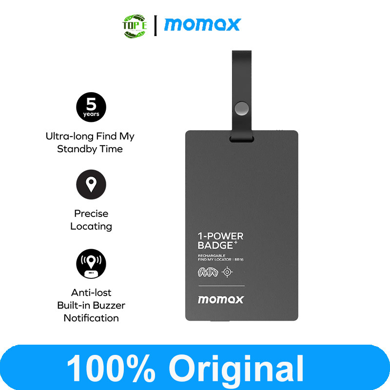 Momax SmartTrack Finder 1-Power Badge+ แบตสํารองฉุกเฉินพร้อมค้นหาตัวระบุตําแหน่งของฉัน