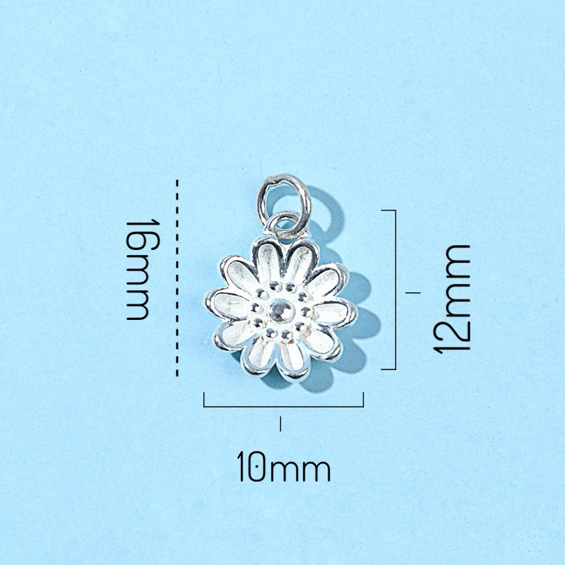 925 Silver Charm LOTUS CHARM Chrysanthemum Hanging Wing LT1016 [เงินแท้]