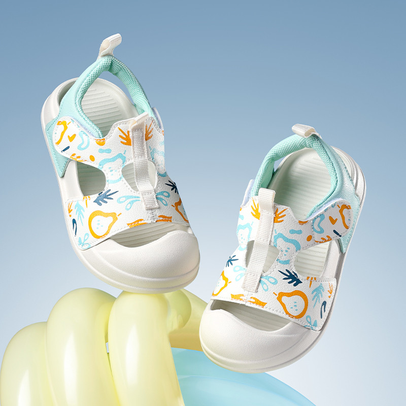 Cheerful Mario 14-19ซม นองเท้าเด็ก พิมพ์ลายผลไม้สีสันสดใส ลองเท้าเด็ก ตีนตุ๊กแก 