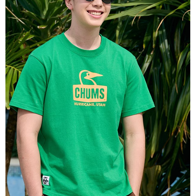 ผ้าฝ้าย 100% CHUMS Chacha Bird เสื้อยืดแขนสั้นสไตล์ใหม่ผู้ชายผู้หญิงสไตล์เดียวกัน