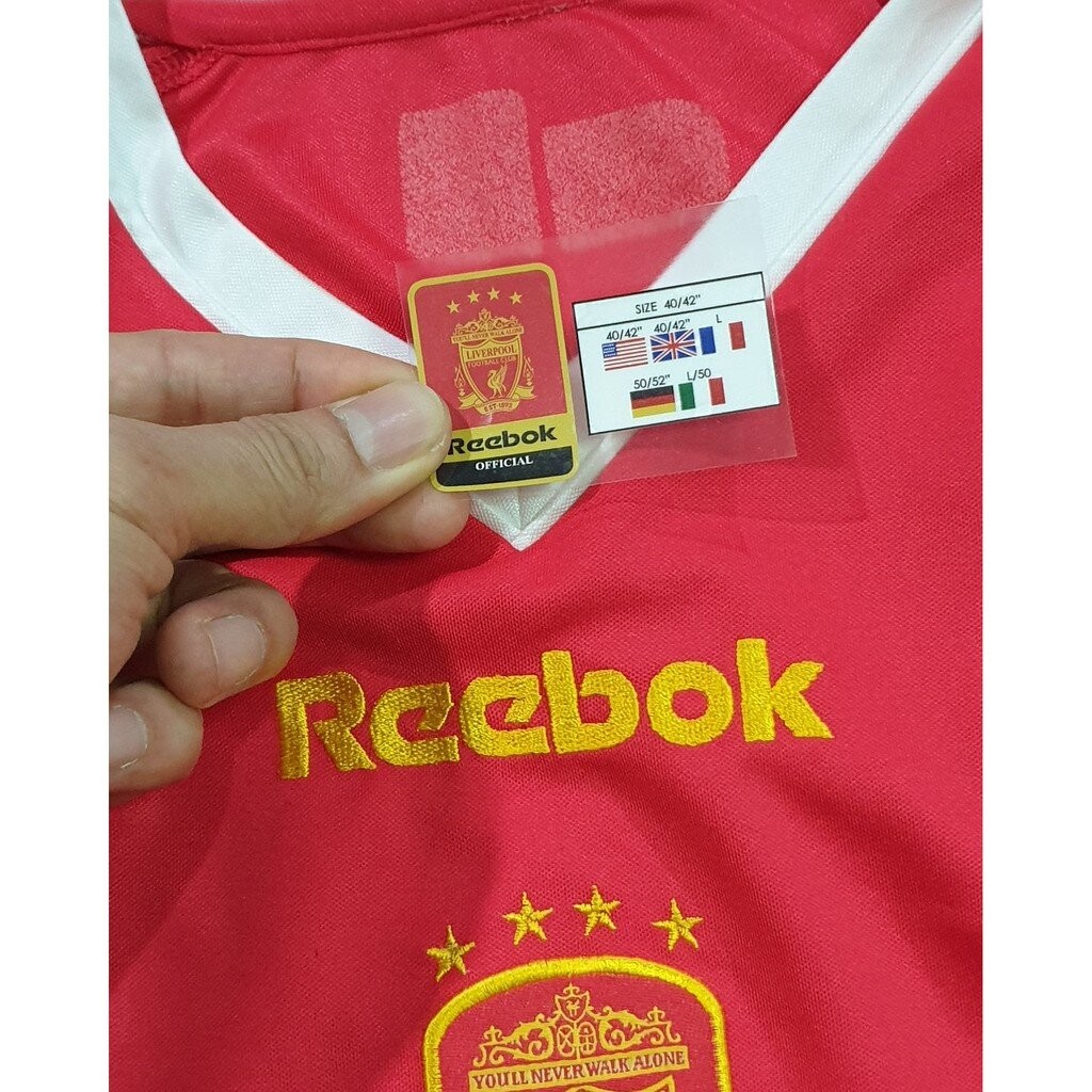 ป้ายคอ DIY เสื้อบอล มีสติ๊กกี้มีกาวในตัวพร้อมรีดทับ neck Label football shirt Liverpool Home 2001-02