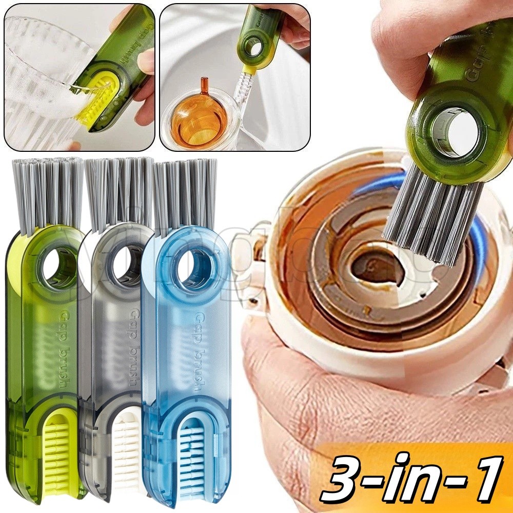 360 ° หมุน3 ใน 1รูปตัวยูขวดน้ําแปรงถ้วยฝาจุกช่องว่างลึกสําหรับทําความสะอาดครัวครัวเรือนล้างเครื่องมือขนาดเล็กซิลิโคนแปรง