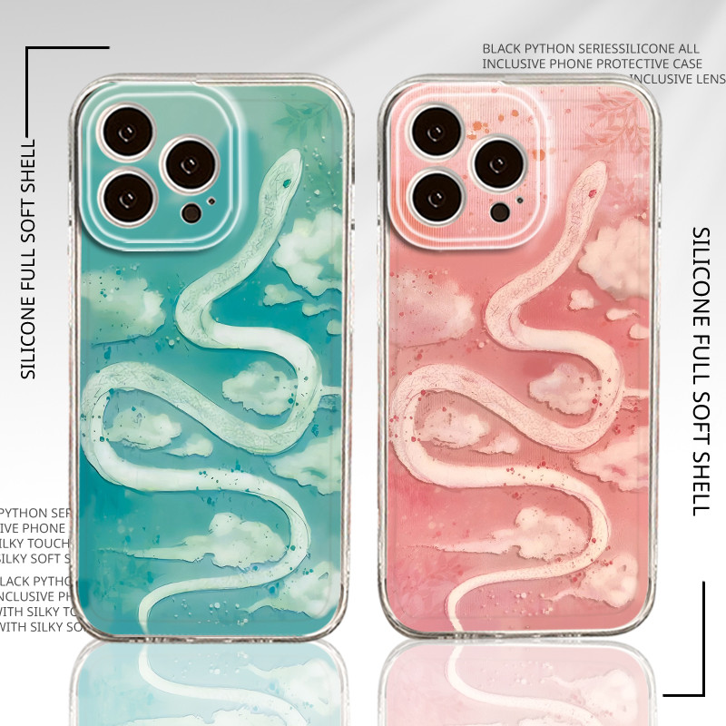 เหมาะสําหรับ iQOO13 เคสโทรศัพท์ 12 ปีงู z9turbo งูสีเขียว 11s ปีใหม่ neo8pro งูสีชมพู 5 Love Cool 7s