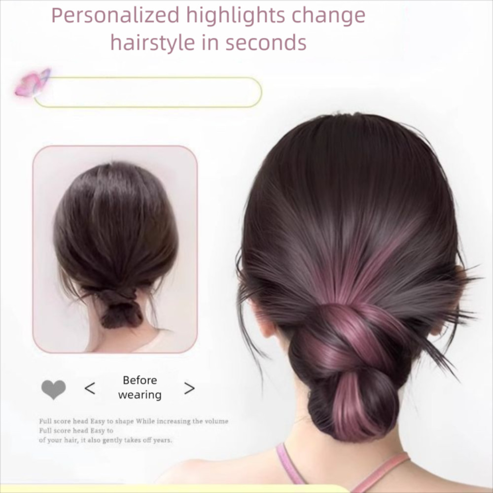 AUGUSTINAN ยุ่งหยิกจิญอง, ต่อผมไฮไลท์ดอกไม้บุญหัววิกผม, แฟชั่นวงผมธรรมชาติปุยชิ้นผมปลอมของใช้ประจําวัน - รูปที่ 4