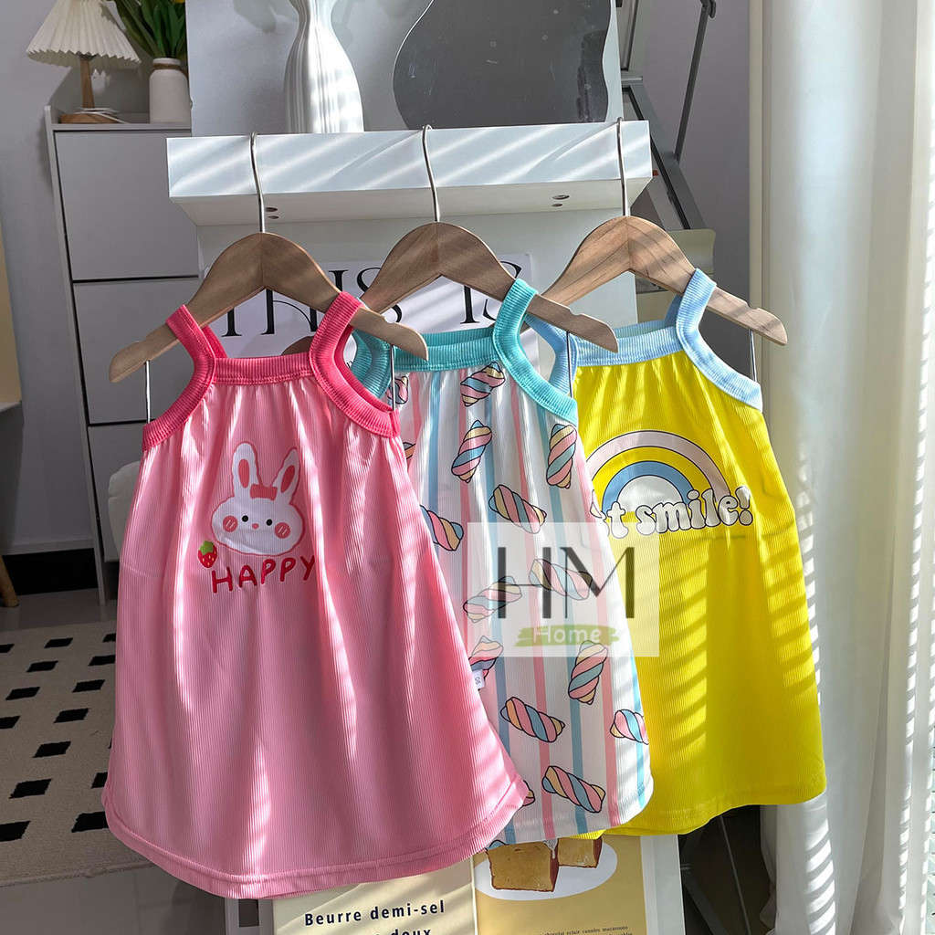 ใหม่ ชุดเดรสเด็ก เดรสไปทะเล ชุดกระโปรงเด็ก กระโปรงแฟชั่นฤดูร้อน 2025