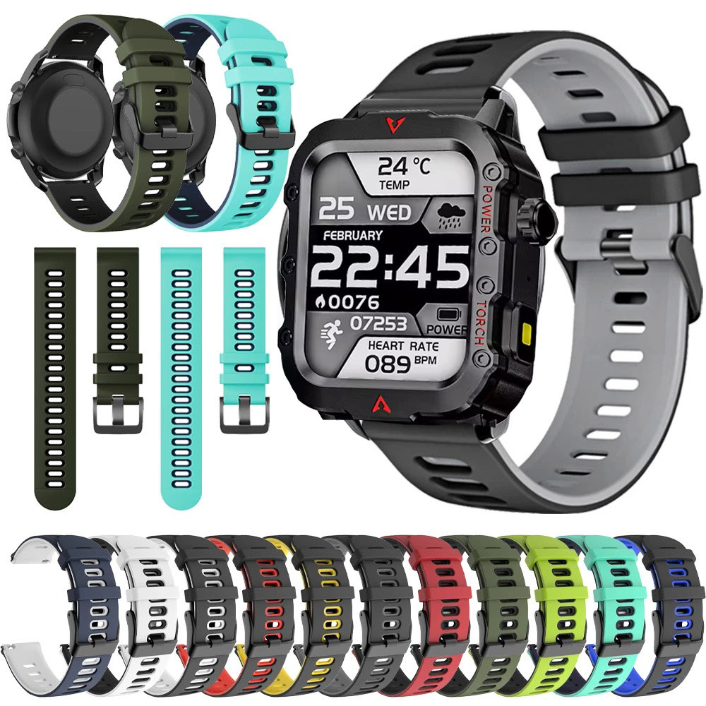 สายยางกีฬาสําหรับ LAXASFIT 2024 สมาร์ทวอท์ชว่ายน้ําซิลิโคน Soft Watchband 22 มม.สําหรับ LAXASFIT 202