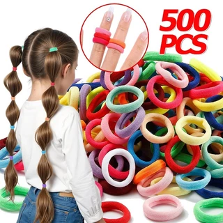 ยางรัดผมยางยืดสีสันสดใสสําหรับเด็กผู้หญิง - No Crease Nylon Ponytail Holder - ยางรัดผมเด็กเครื่องประดับผม (100/200/300/500 ชิ้น)