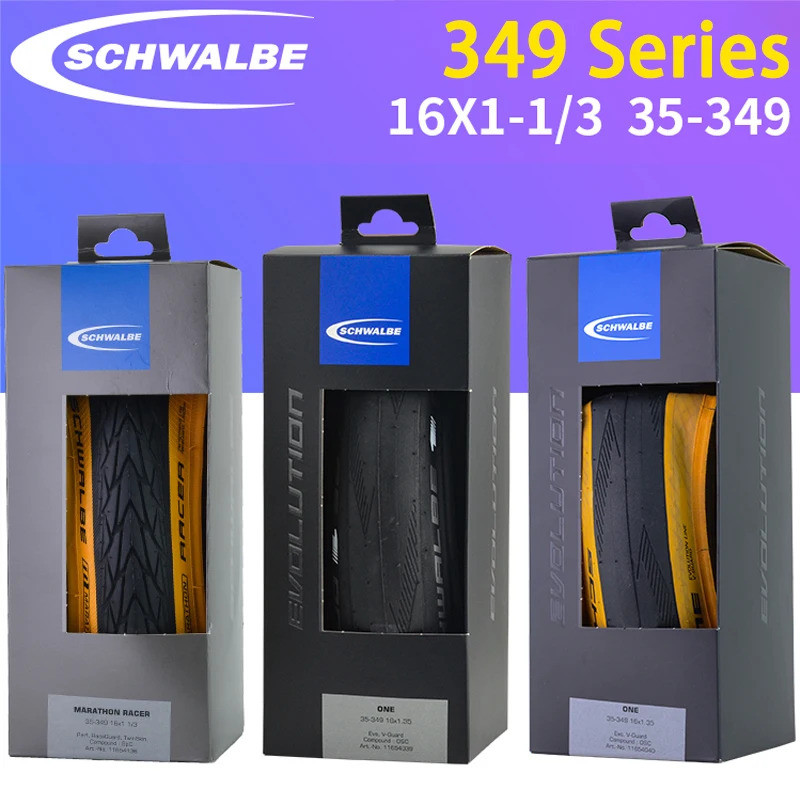 SCHWALBE ONE RACER KOJAK 16x1 1/3 1/4 ยางสําหรับ 16 นิ้ว 349 ขนาดเล็กล้อพับจักรยาน Anti-เจาะพับ Wied สีเหลืองด้านข้างยาง