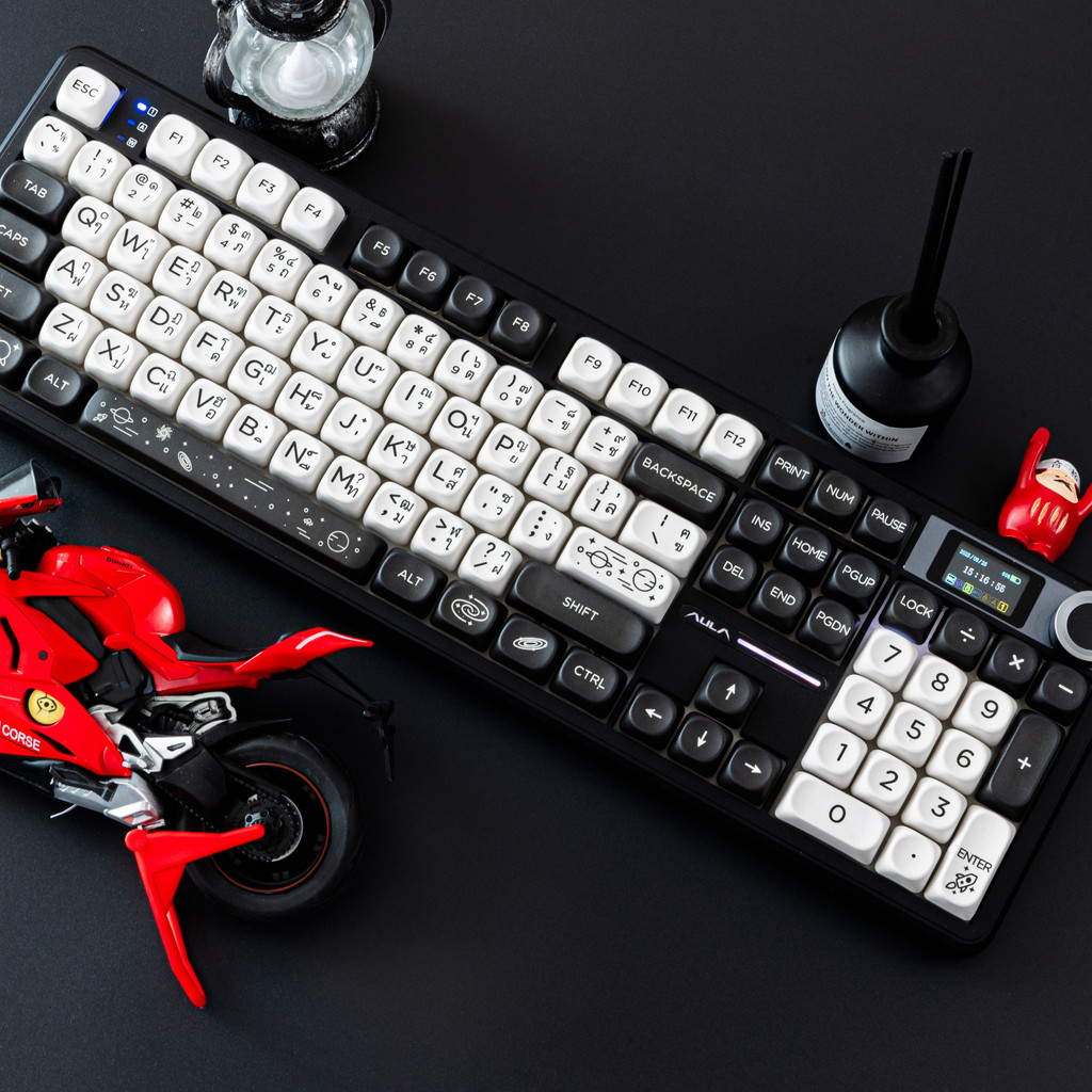 AULA F108 Pro Thai Wireless Mechanical Keyboard Three Mode Connect Wired/2.4G/Bluetooth with Color S