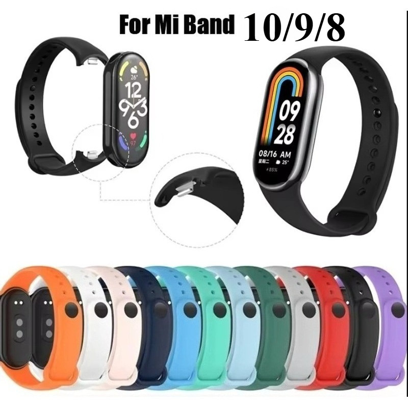 กีฬาซิลิโคน for Xiaomi Mi Band 10 / Mi Band 9 8 กีฬานุ่มเปลี่ยนด้วยสายรัดข้อมือสายรัดข้อมืออุปกรณ์เส