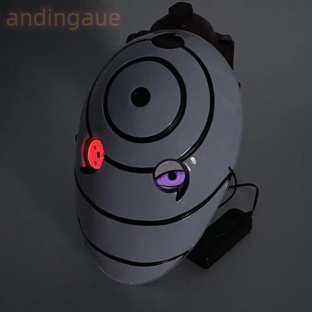 Andin Glowing Naruto , Tobi Uchiha Obito Sharingan Face Cover, คอสเพลย์เต็มหน้าอะนิเมะญี่ปุ่นของขวัญสีขาว