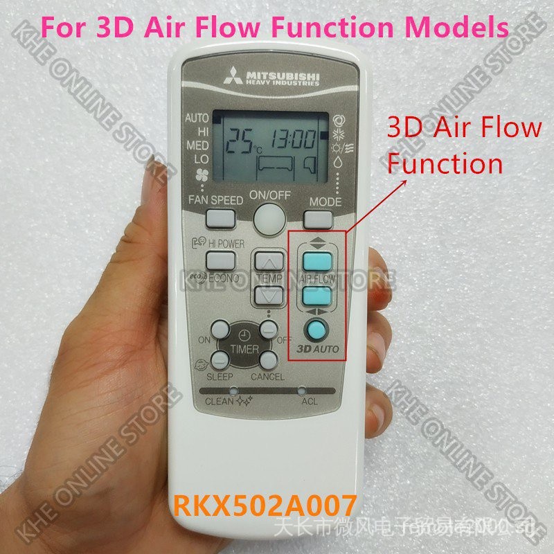 100% Mitsubishi Heavy Industries Air Con รีโมทคอนโทรล RKX502A007B/RKX502A007